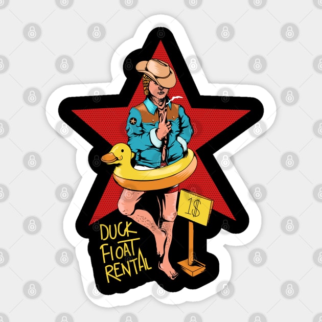 The dreamer guy "Duck float rental" Sticker by Zee Imagi